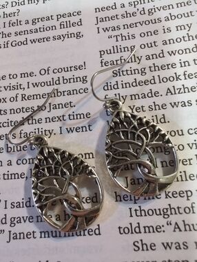 Silver Tree Dangle Earrings 1 Inch